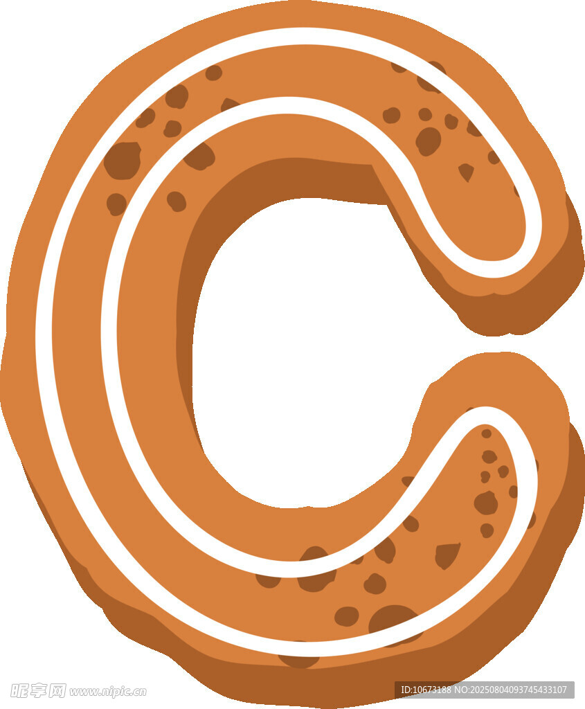 姜饼字母C图案