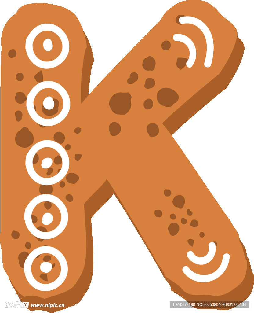 姜饼字母K造型饼干