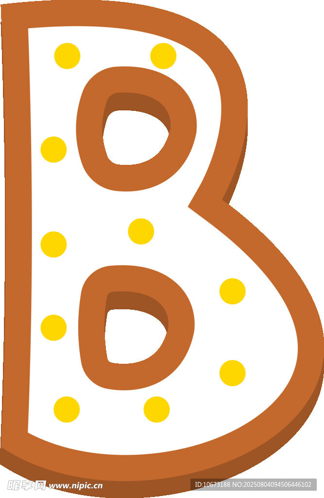 卡通饼干字母B