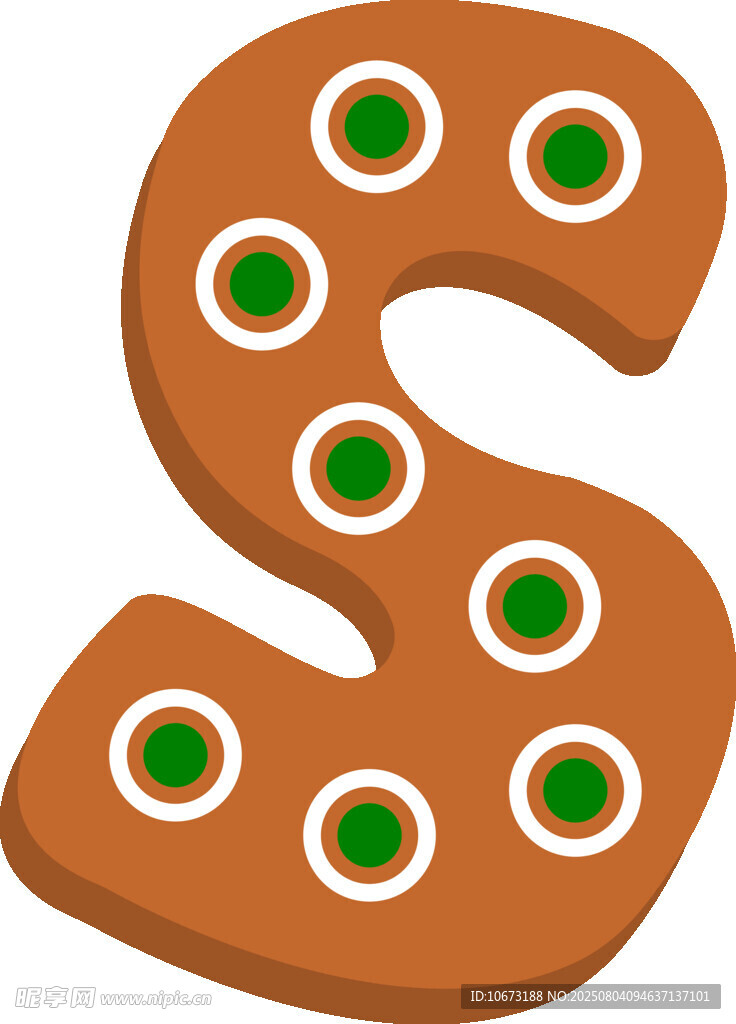 姜饼风格字母S