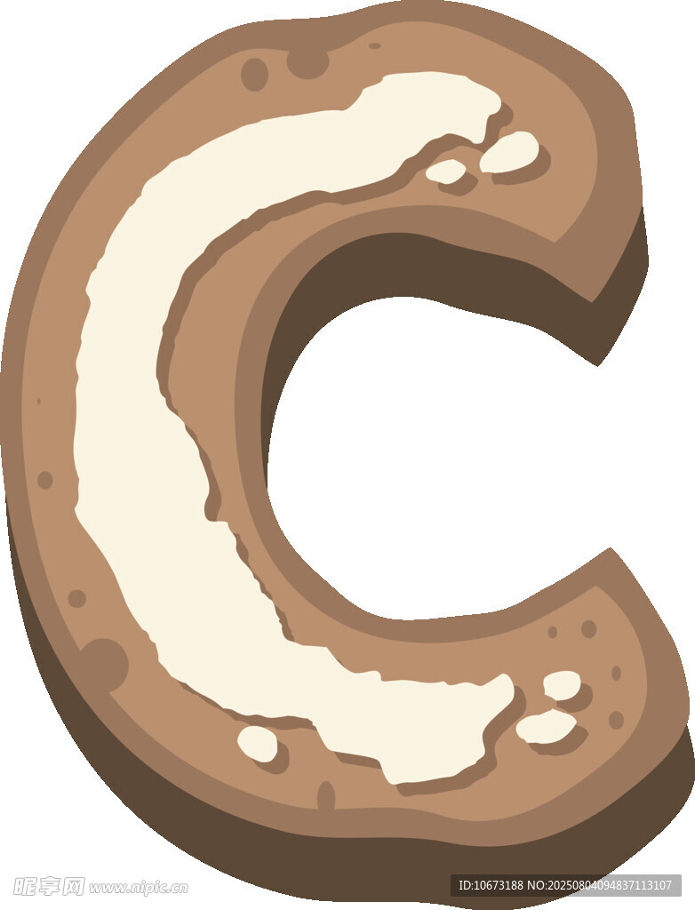 巧克力字母C饼干