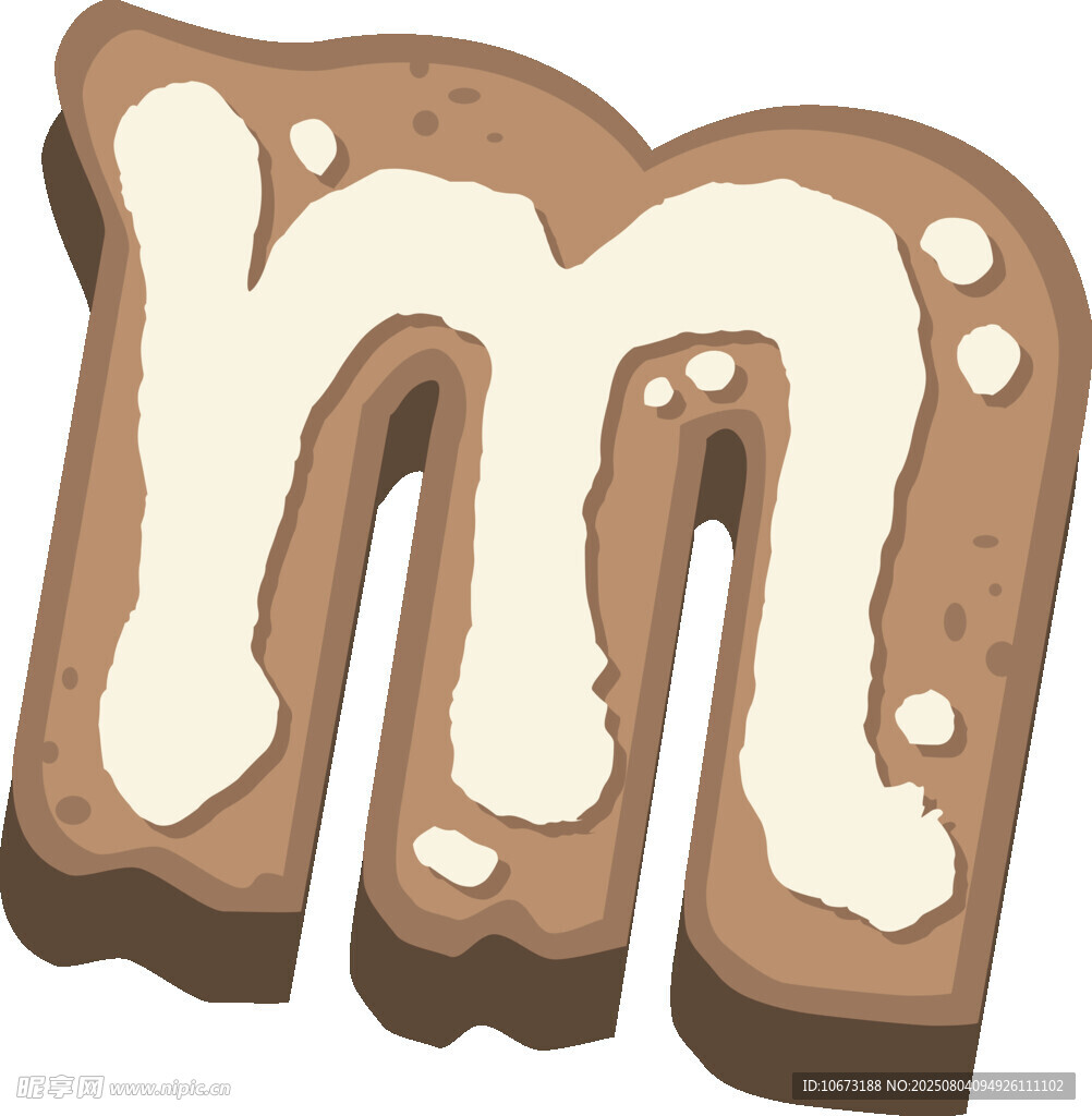 面包造型的字母m