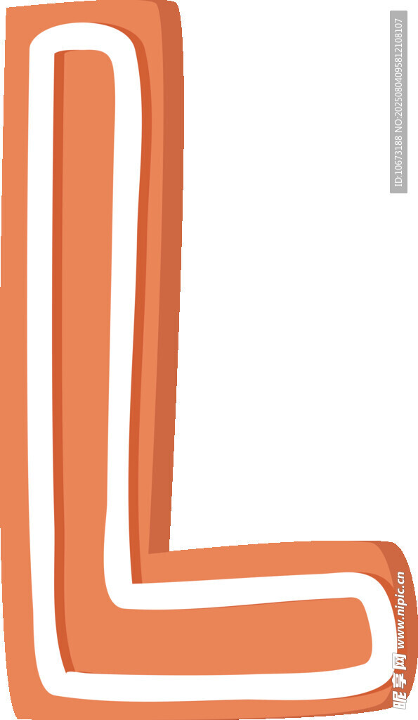 橙色立体字母L