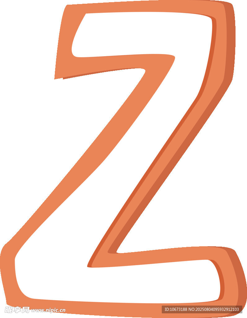 橙色轮廓字母Z