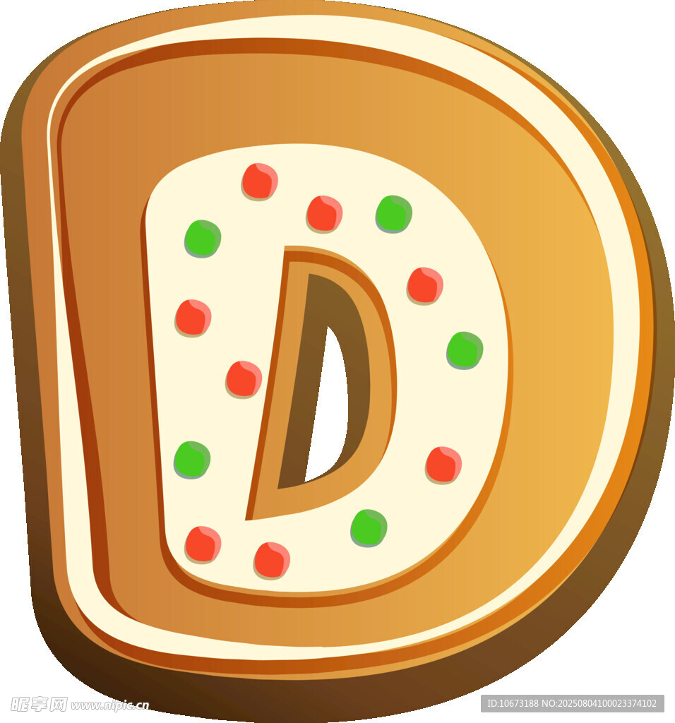 姜饼字母D甜点