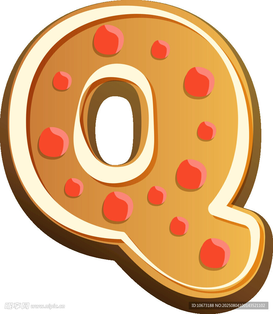 卡通饼干字母Q