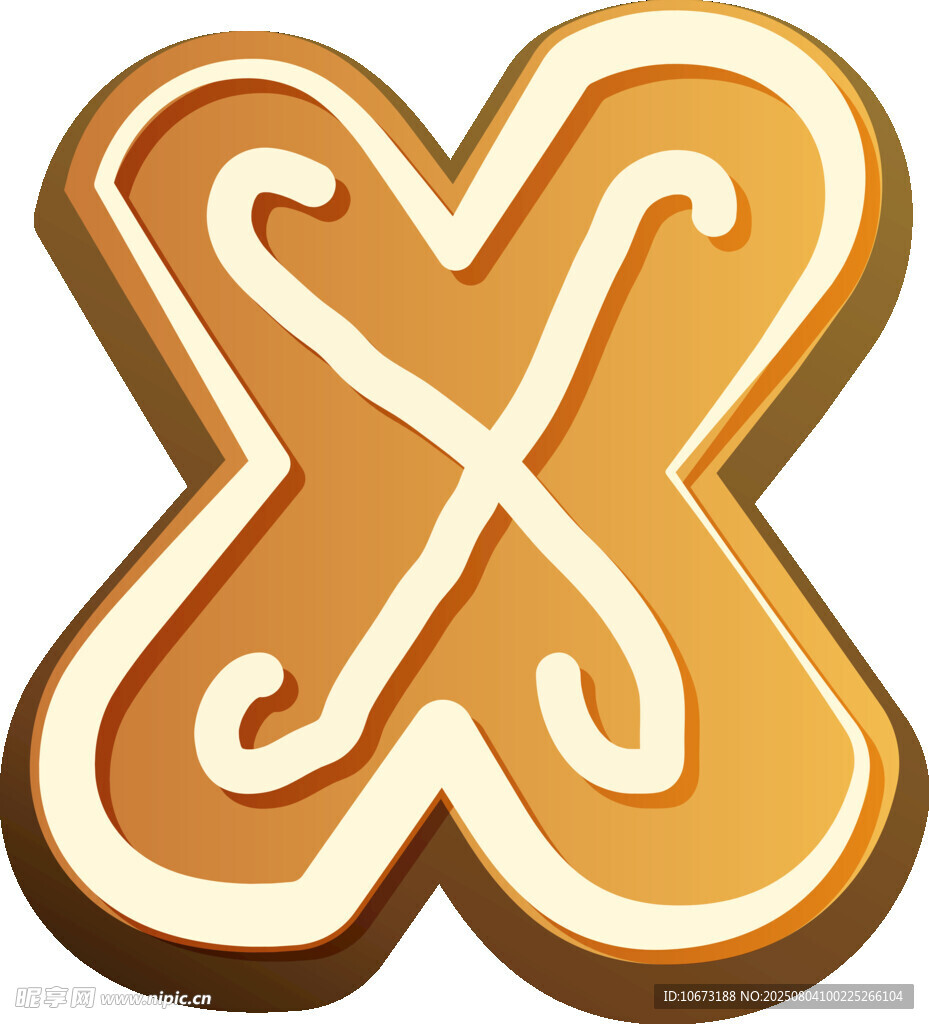 姜饼风格的字母X图标