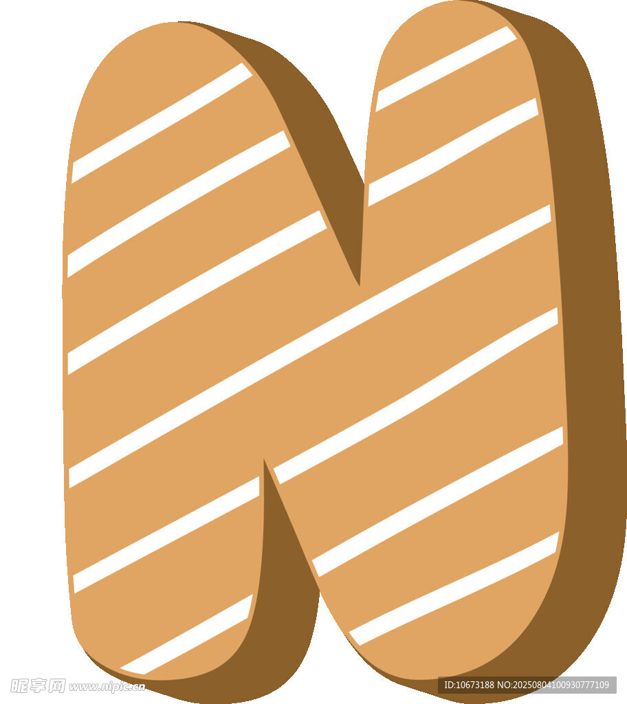 条纹图案字母N