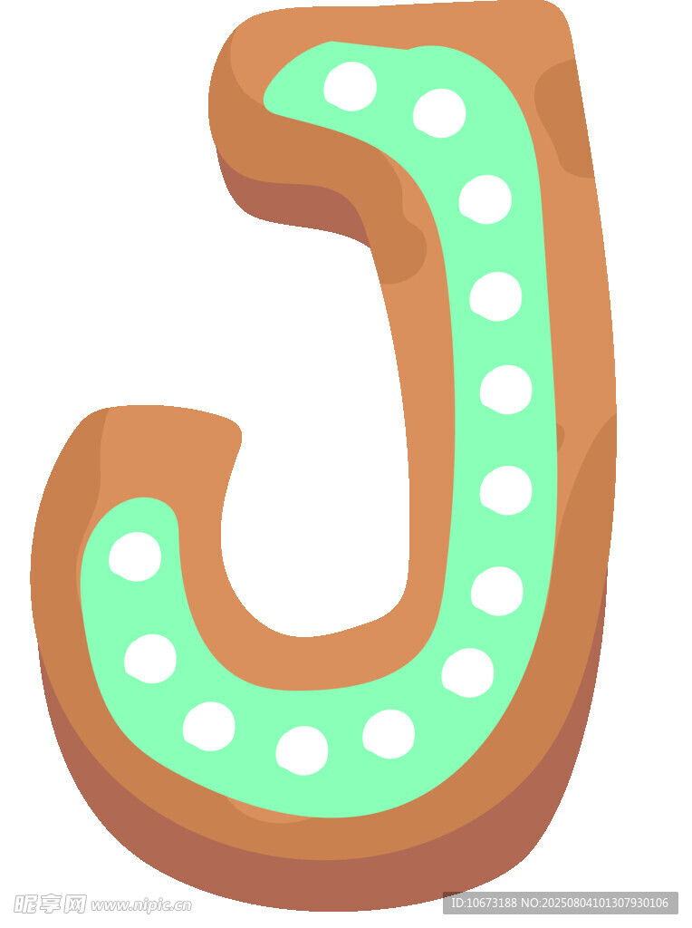 姜饼风格字母J