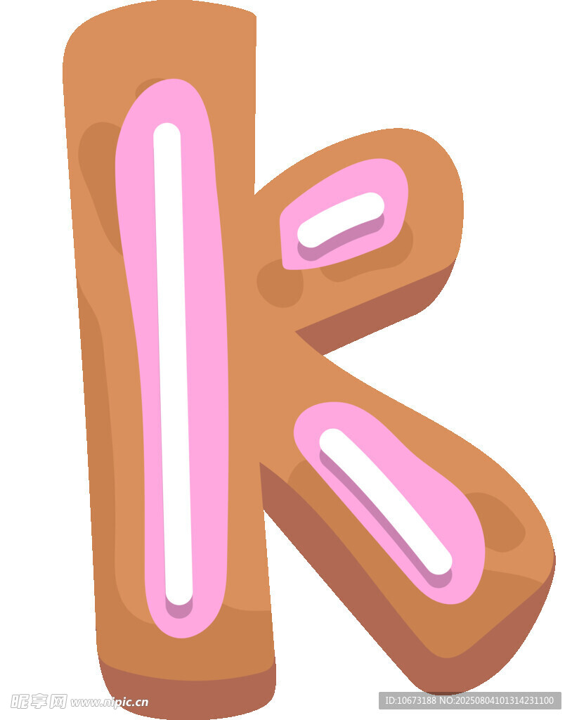 卡通粉色夹心字母K
