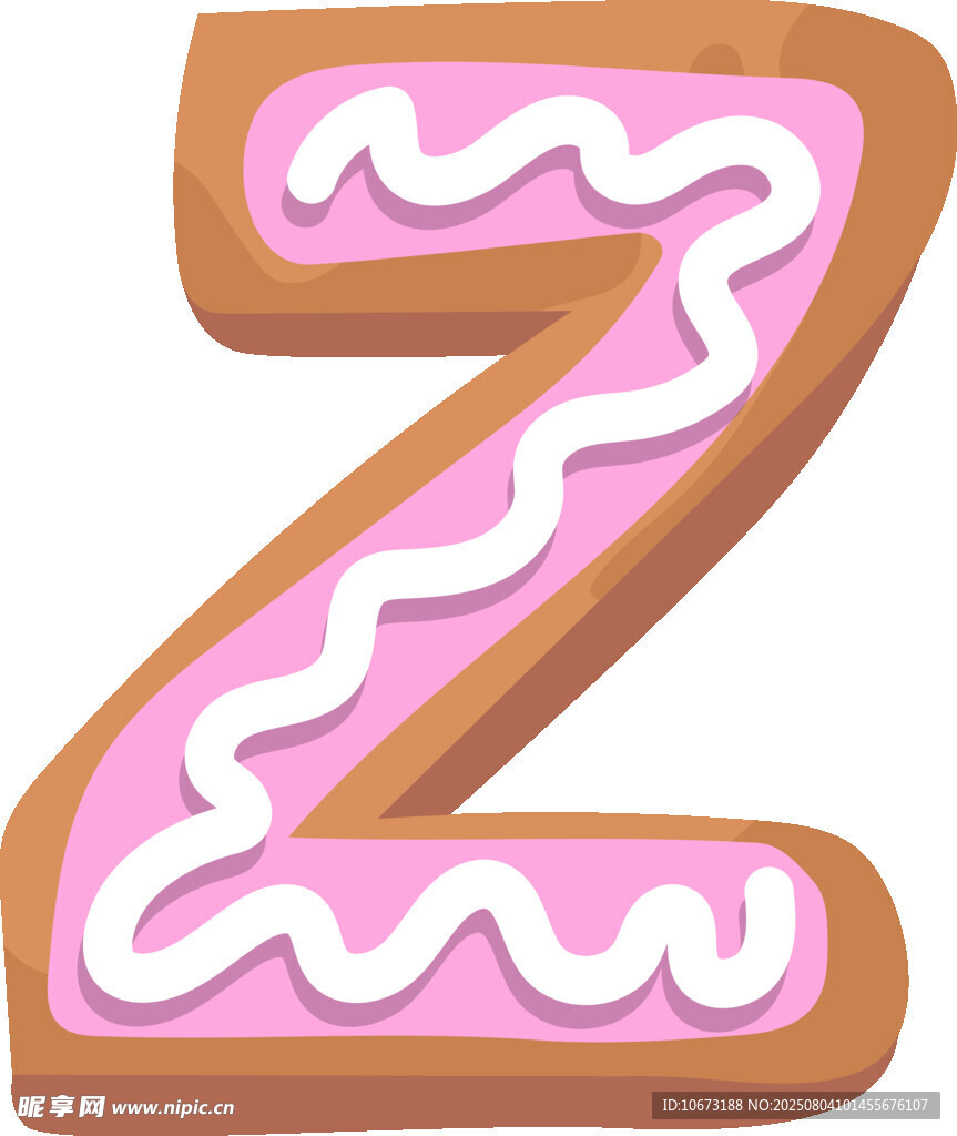 粉色糖霜装饰字母Z饼干