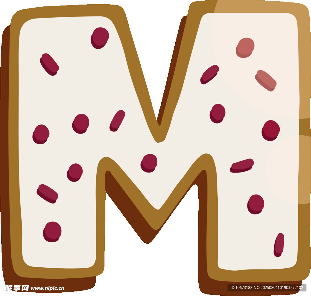 字母M形状的美味甜点