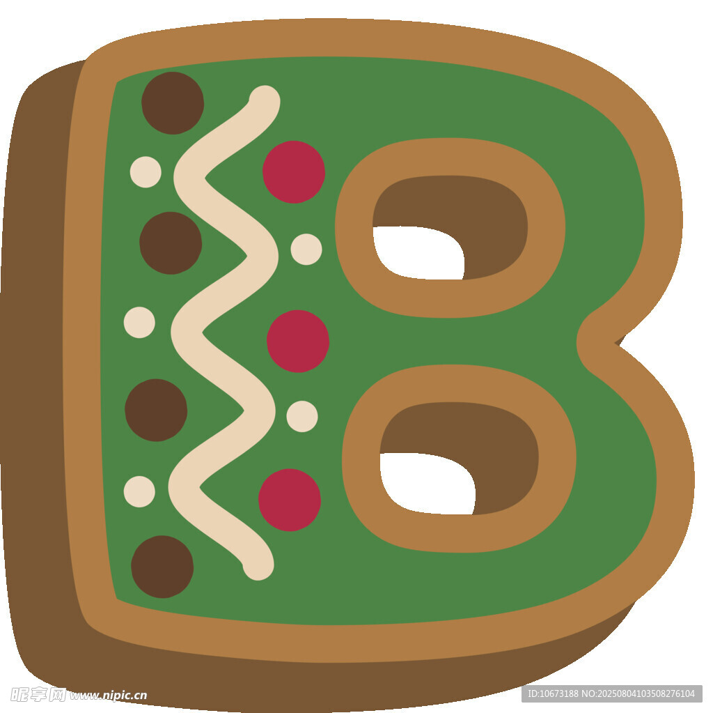 姜饼风格字母B图案