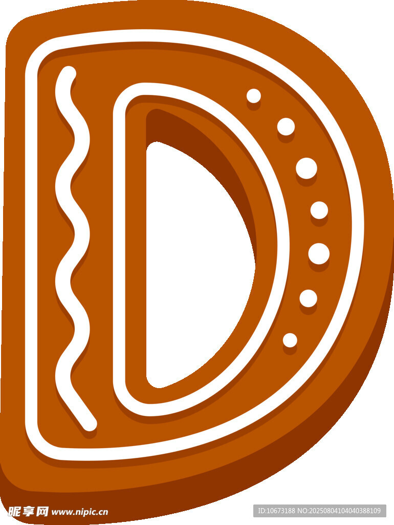 姜饼风格字母D图标