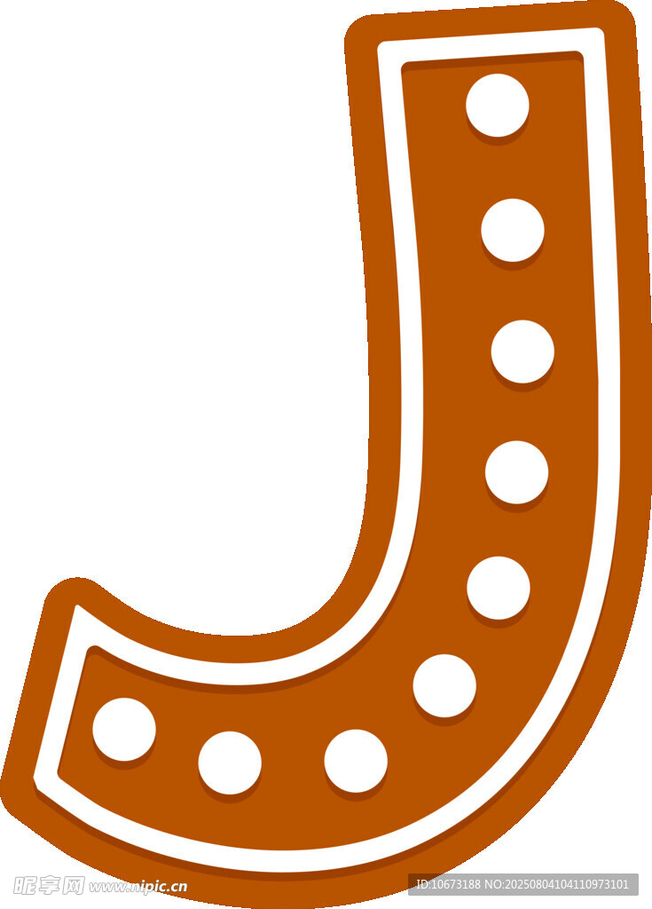 姜饼风格字母J图标