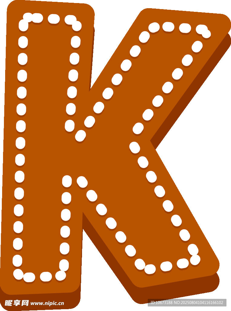 姜饼字母K装饰图案