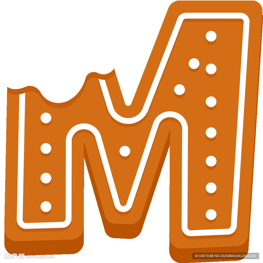 姜饼风格字母M图案