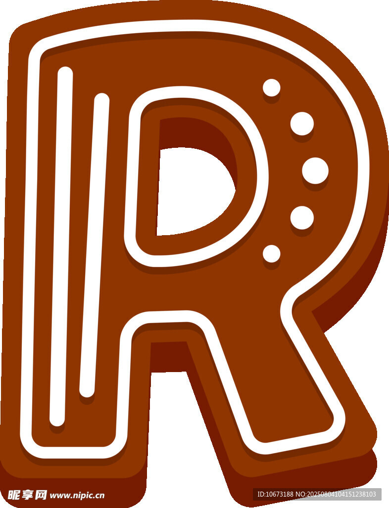 姜饼风格字母R图案