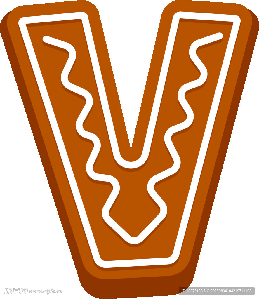 姜饼风格字母V
