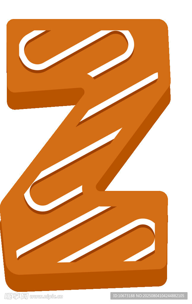 姜饼字母Z造型甜点