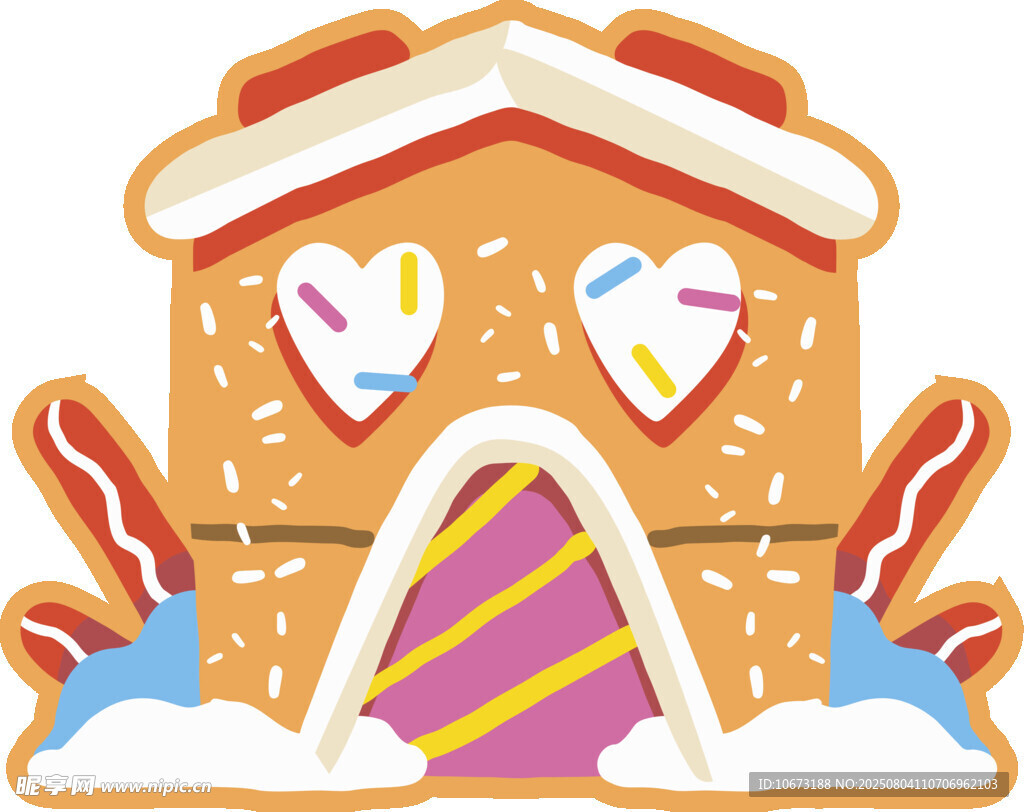 可爱姜饼屋造型甜点