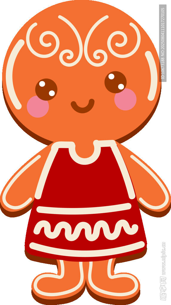 可爱姜饼人女孩形象