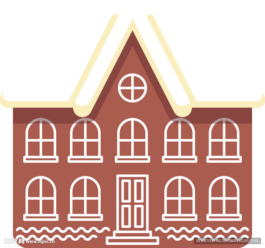 复古风格多层房屋建筑
