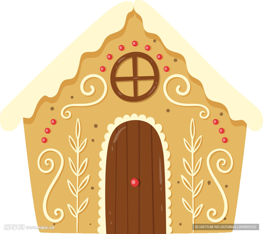 姜饼风格小屋插画