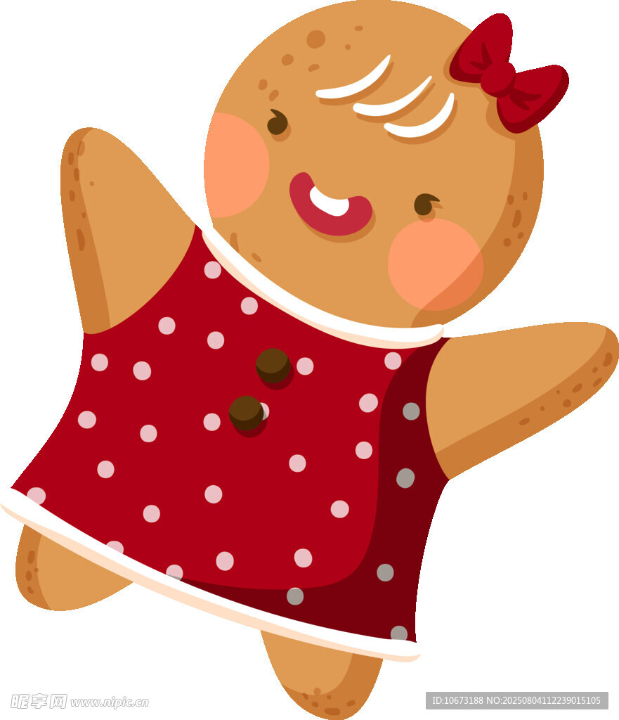 可爱姜饼女孩卡通形象
