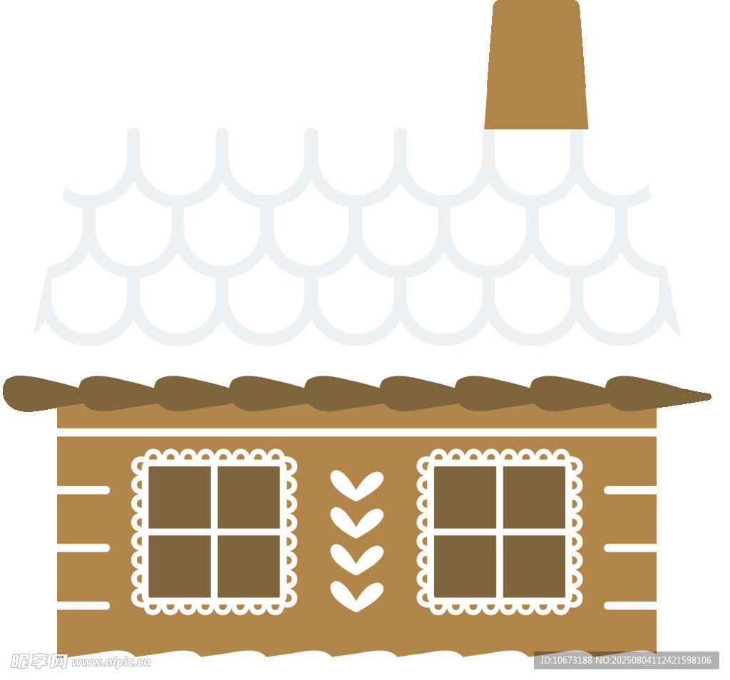 冬日木屋雪景插画