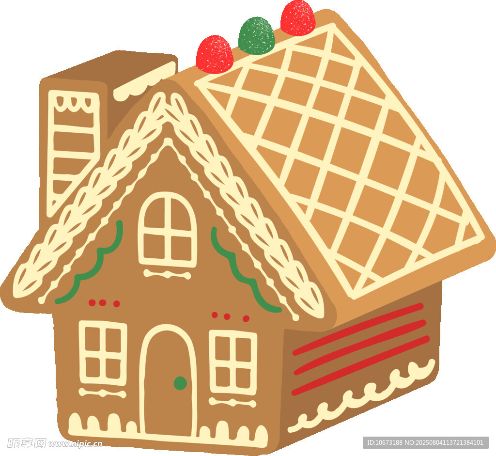 可爱姜饼屋造型甜点