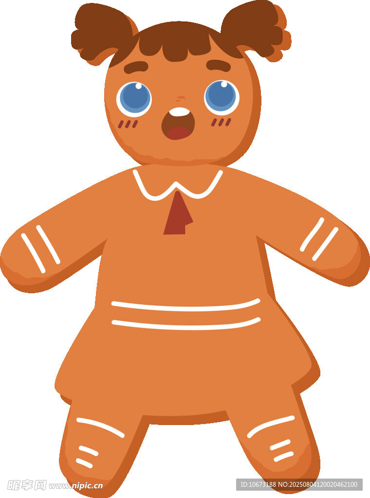 可爱姜饼人女孩形象