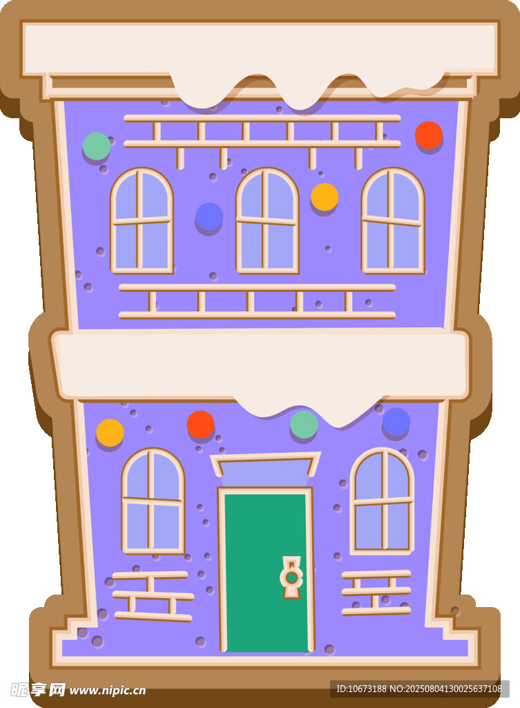 紫色双层卡通小屋