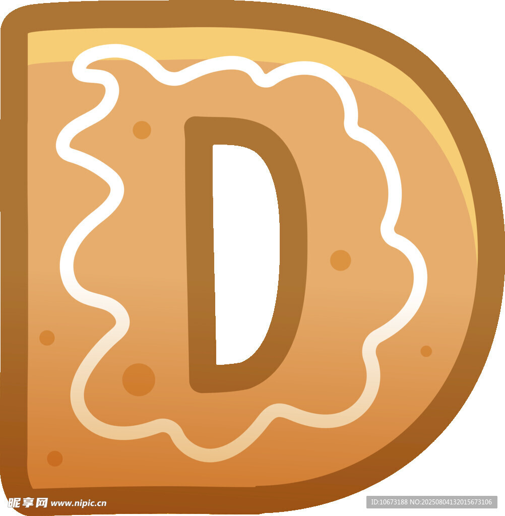 饼干造型的字母D