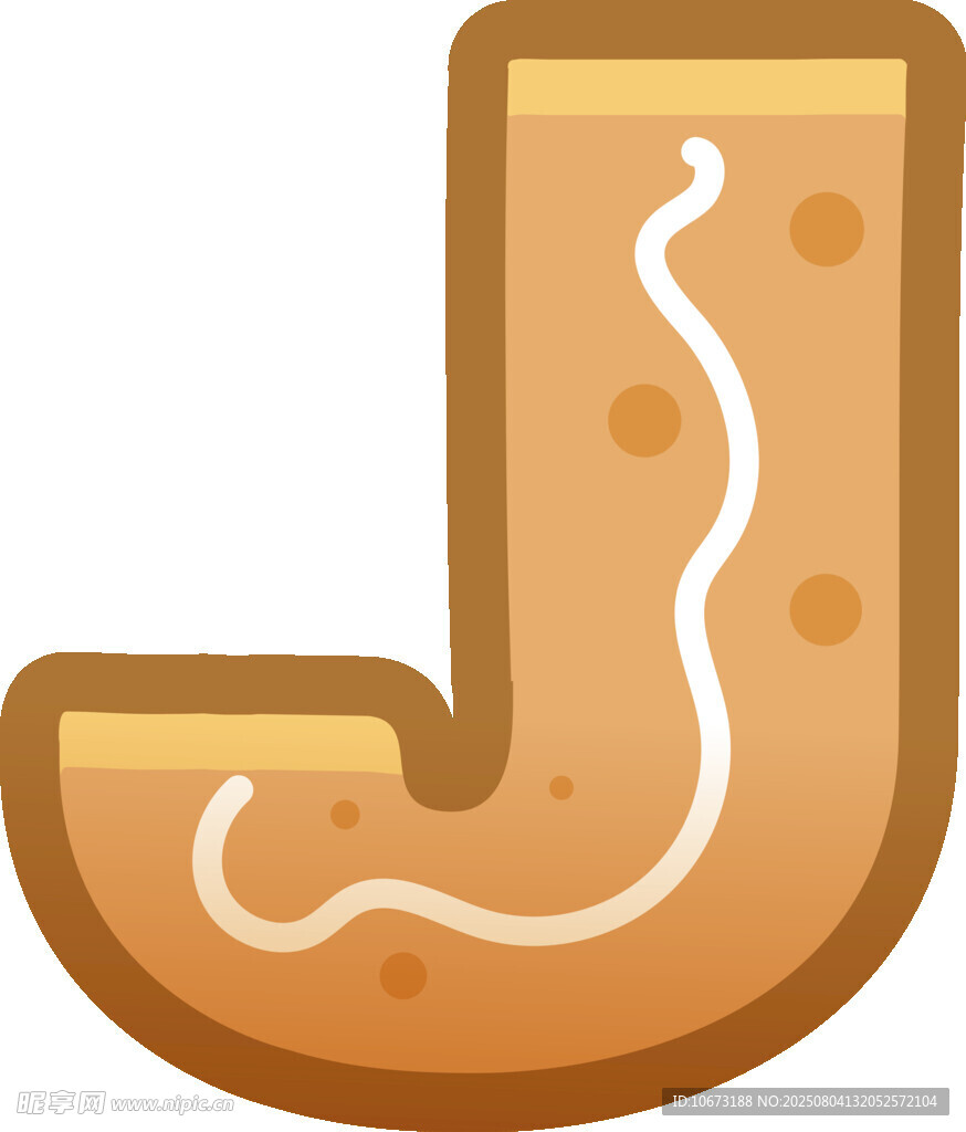 姜饼风格字母J图标