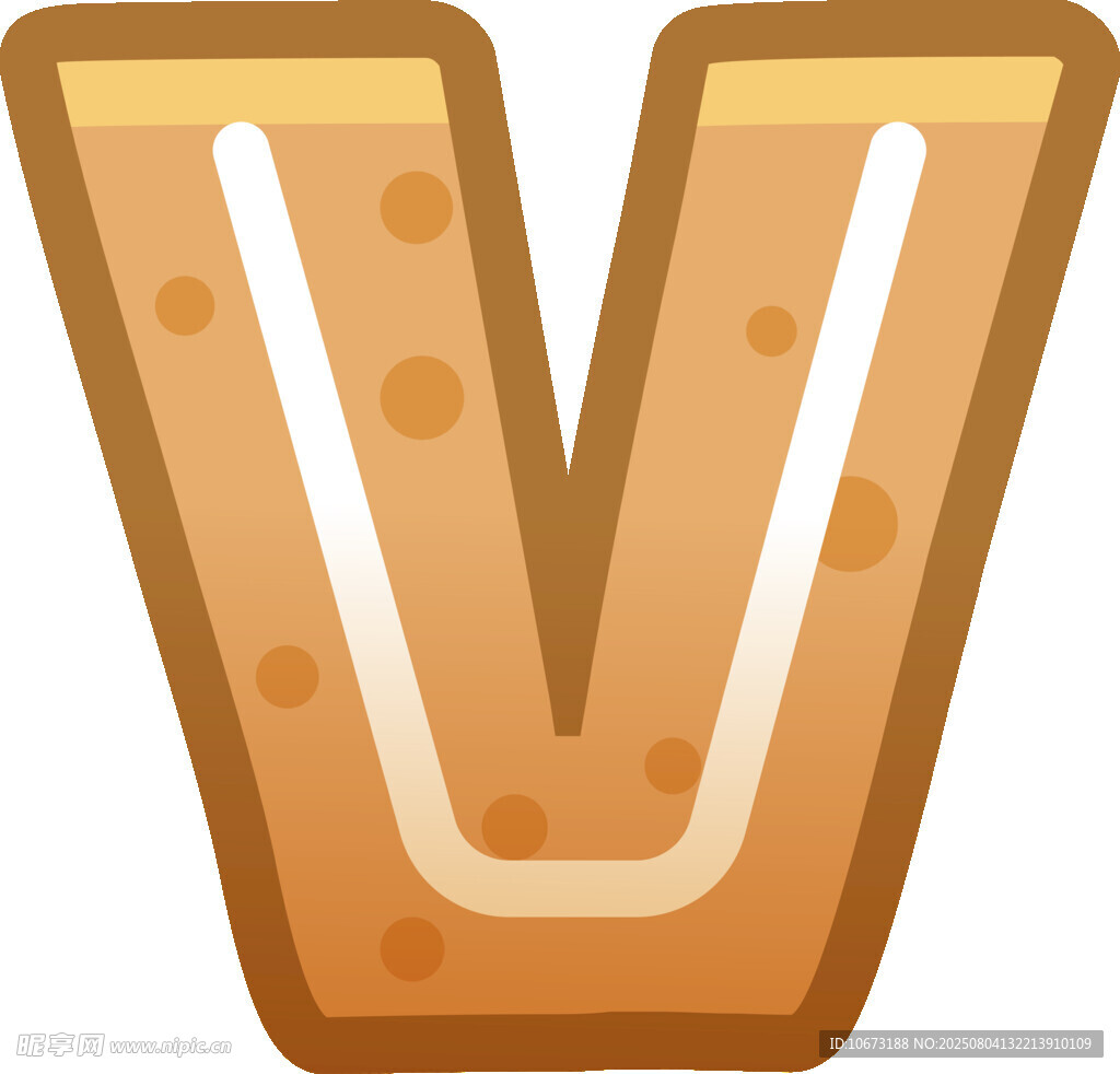 卡通风格字母V图标