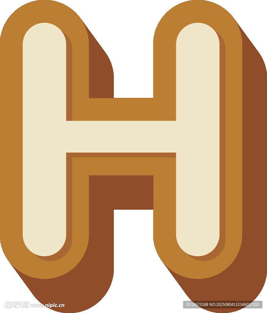 立体字母H图标