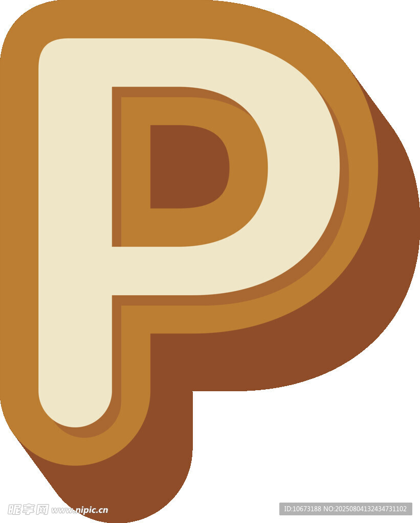 卡通风格字母P图标