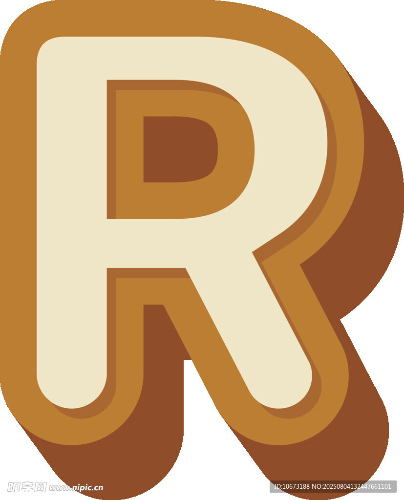 立体字母R图标
