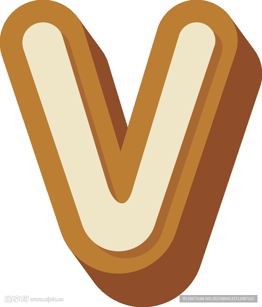 卡通风格字母V图标