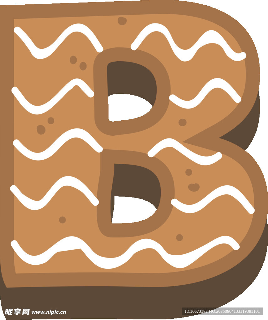 姜饼字母B造型甜点
