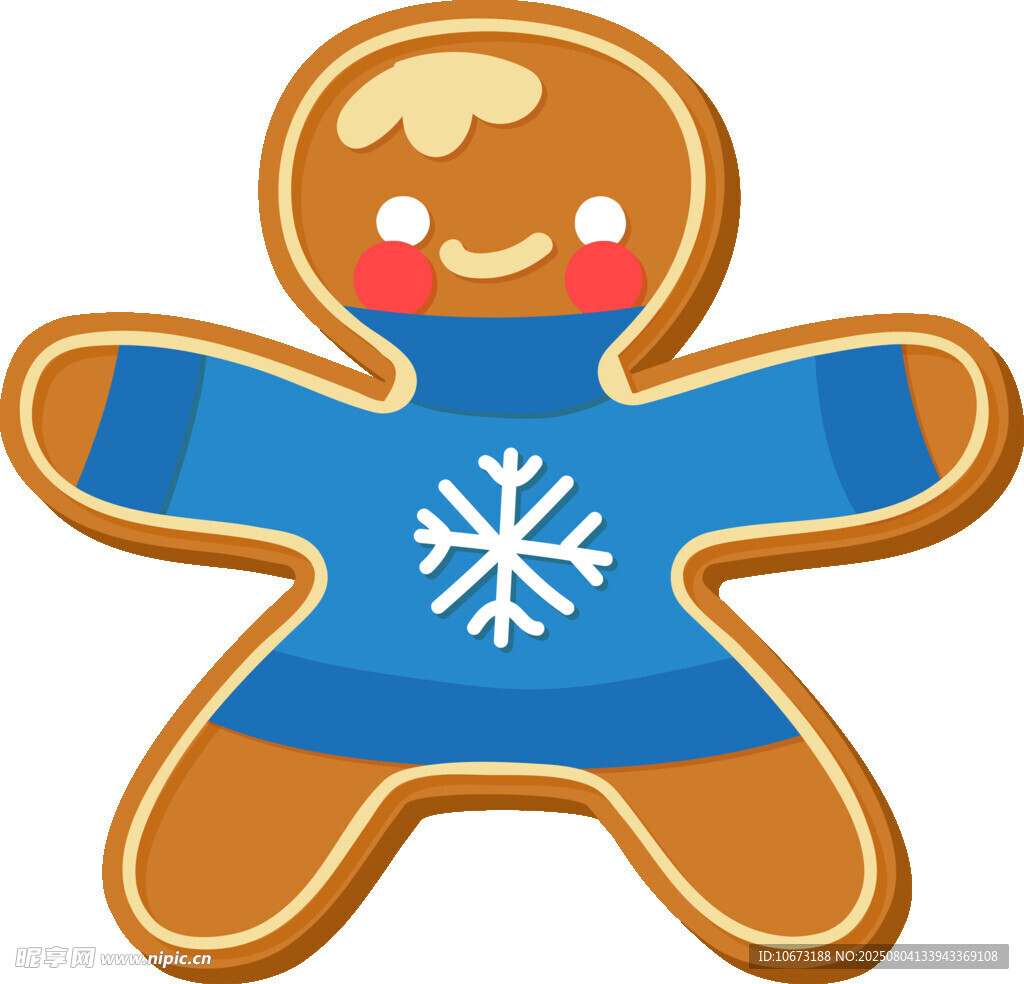 穿雪花毛衣的可爱姜饼人