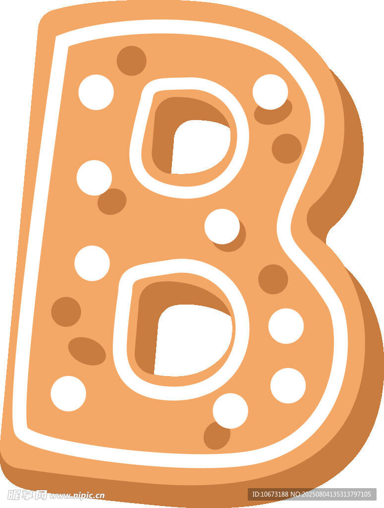 姜饼字母B造型甜点