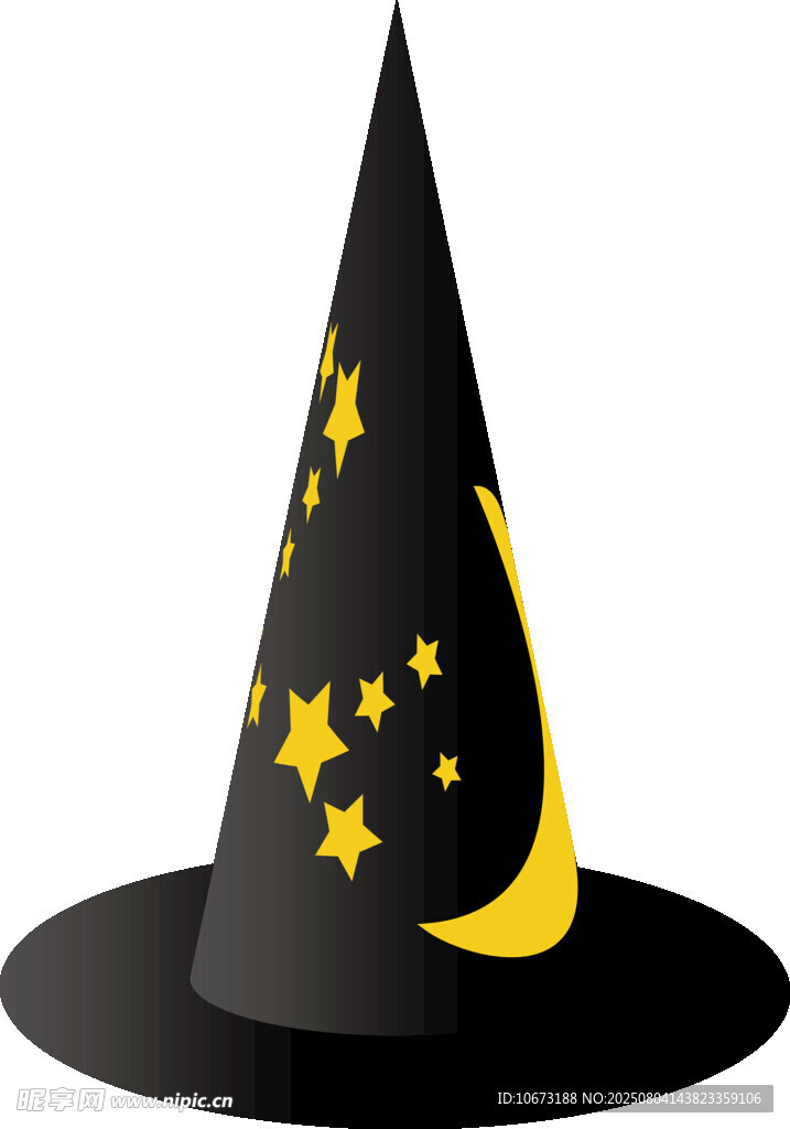 黑色魔法帽饰星星月亮