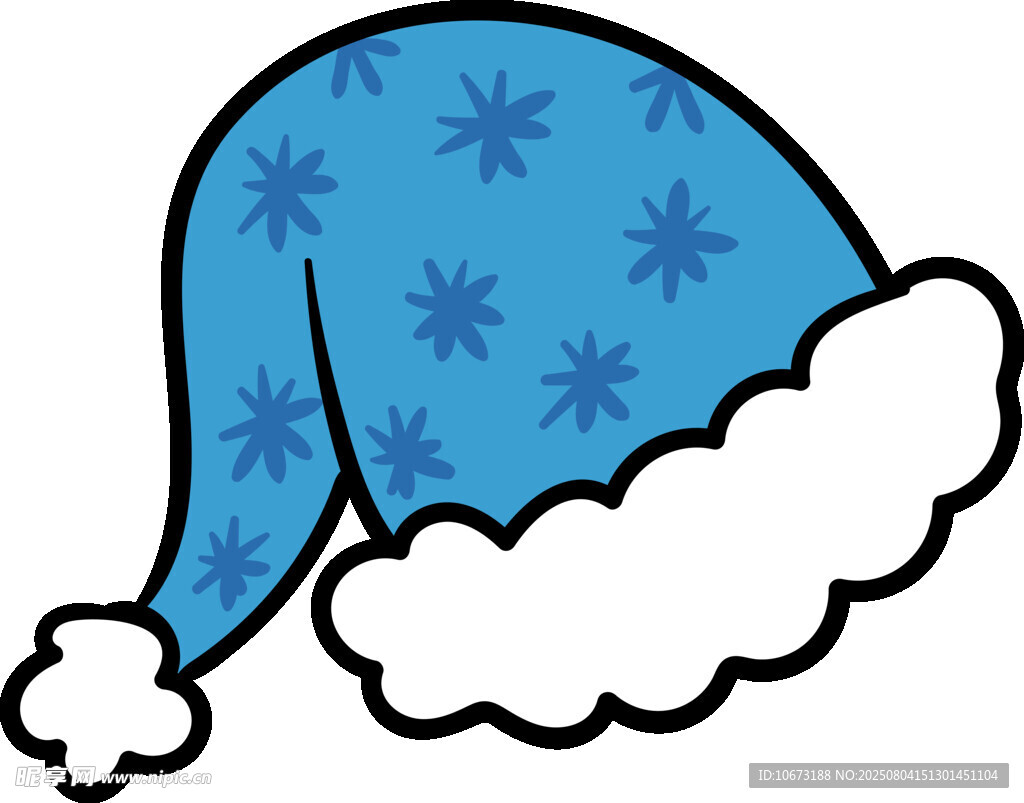 蓝色雪花圣诞帽