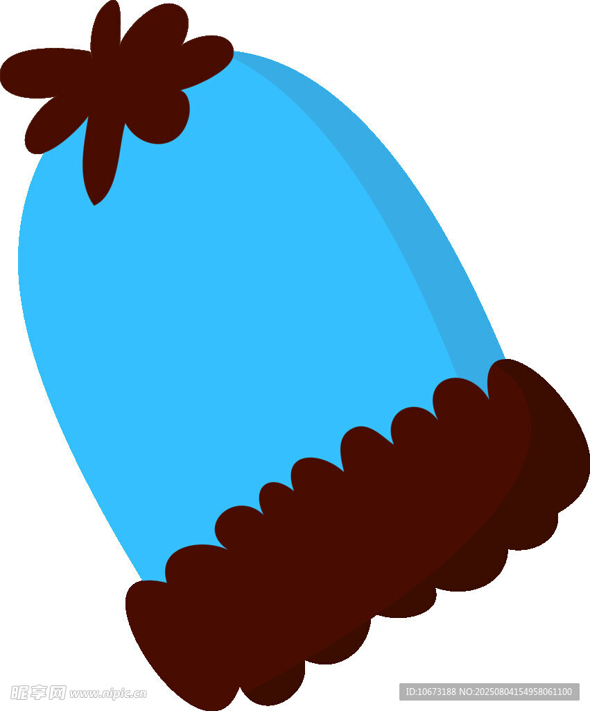 蓝色毛绒边帽子插画