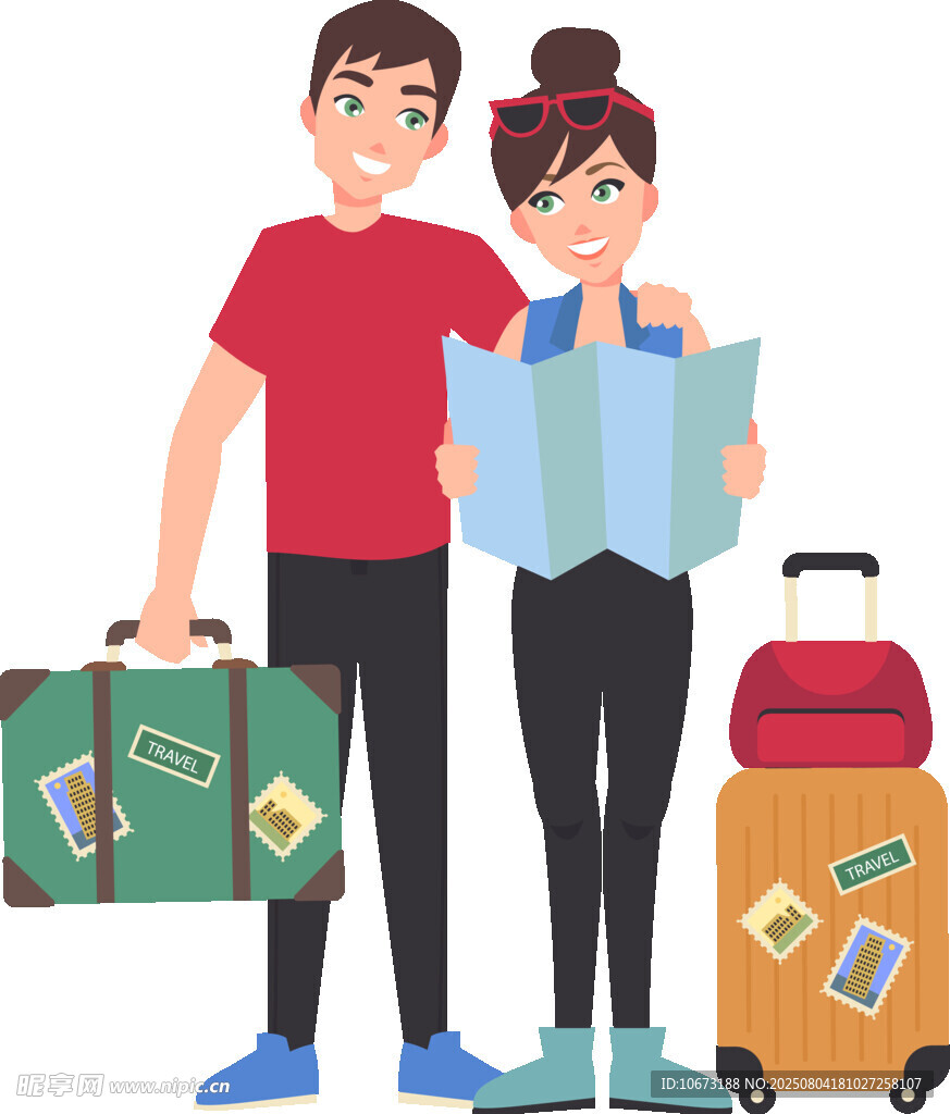 情侣准备开启旅行之旅