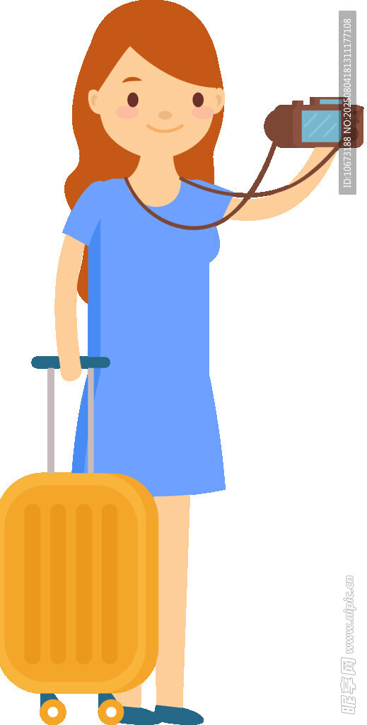 旅行中的女子自拍留念