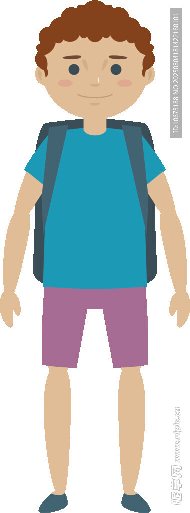 背着书包的小男孩