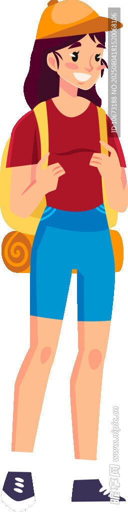 青春活力的户外旅行女孩